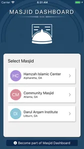 Masjid Dashboard screenshot 1