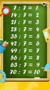 Division tables screenshot 3