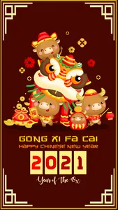 Cute Ox Chinese New Year 2021 screenshot 0