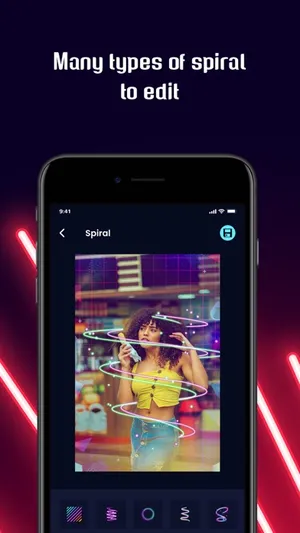 Neon Photo Editor - 3D Spiral screenshot 1