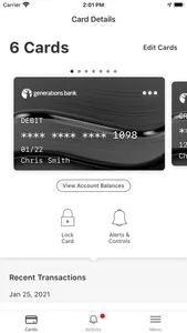 Generations Bank Card Manager screenshot 1