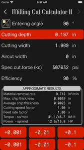 Milling Cut Calculator II screenshot 5