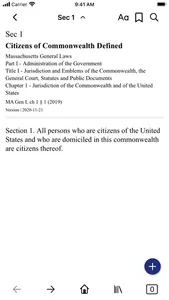 Massachusetts General Laws screenshot 1