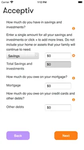 Insurance Needs Analysis screenshot 4