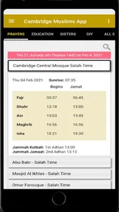 Cambridge Muslim App screenshot 0