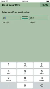 Blood Sugar Unit Converter screenshot 1