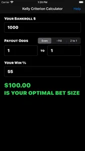 Kelly Criterion Calculator screenshot 1