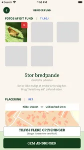 Arter - Indberetning screenshot 6