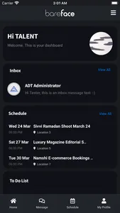 Bareface Talent App screenshot 1
