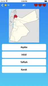 Jordan: Provinces Quiz Game screenshot 1