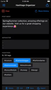 Hashtags Organizer screenshot 0