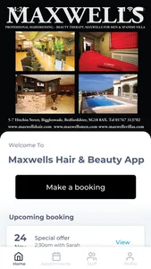 Maxwells Hair & Beauty App screenshot 0