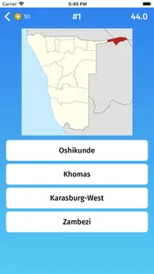 Namibia: Provinces Quiz Game screenshot 0