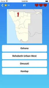 Namibia: Provinces Quiz Game screenshot 2