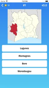 Ivory Coast: Provinces Quiz screenshot 2