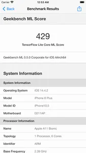 Geekbench ML screenshot 2