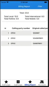 Call Logs and Billing screenshot 2