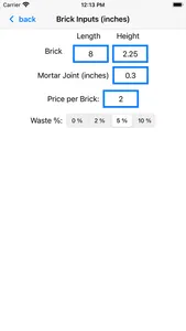 Bricks Estimator screenshot 1