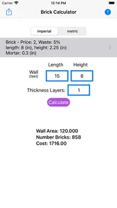 Bricks Estimator screenshot 2