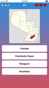 Paraguay: Departments Map Quiz screenshot 1