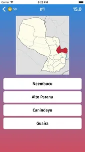 Paraguay: Departments Map Quiz screenshot 2