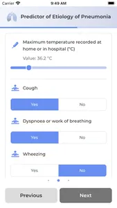 Pneumonia Etiology Predictor ® screenshot 2