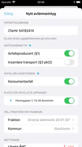 Verksamhetsavfall screenshot 2