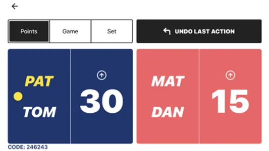 PadelScoreBoard screenshot 2