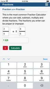 Calculating Fractions screenshot 1