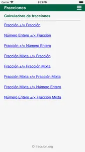 Calculadoras de fracciones screenshot 3