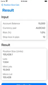 Position Size Calculator: Fx screenshot 1