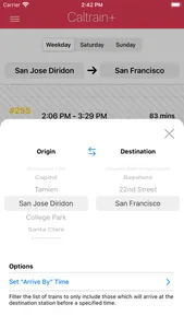 Caltrain+ screenshot 1
