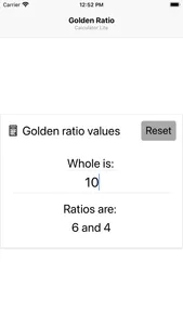 Golden Ratio Calculator Lite screenshot 1