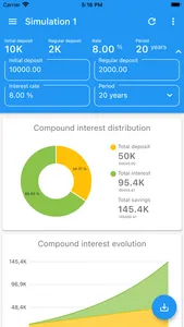 Compound interests calculator screenshot 1