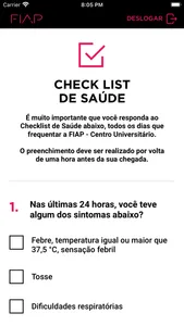 FIAP - Checklist de Saúde screenshot 1