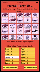 Football Party Bingo screenshot 1