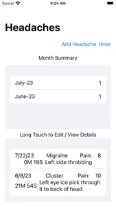 My Simple Headache Tracker screenshot 0