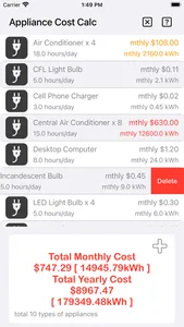 Appliance Cost Calculator Plus screenshot 4