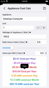 Appliance Cost Calculator Plus screenshot 5