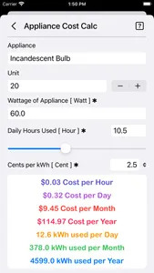 Appliance Cost Calculator Plus screenshot 7