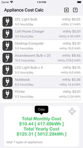 Appliance Cost Calculator Plus screenshot 8