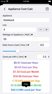 Appliance Cost Calculator Plus screenshot 9