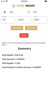 TDS Calculator: Surabi Bullion screenshot 1