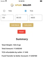 TDS Calculator: Surabi Bullion screenshot 2