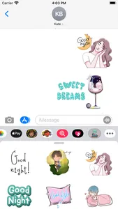 Sweet Good Night Stickers screenshot 0