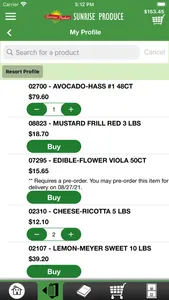 Sunrise Produce Checkout App screenshot 1