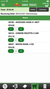 Sunrise Produce Checkout App screenshot 3