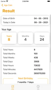 Chronological Age Calculator + screenshot 1