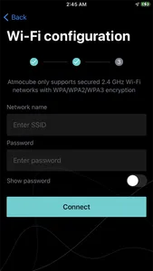 Atmocube Wi-Fi setup screenshot 1