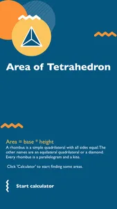 Tetrahedron Area Calculator screenshot 1